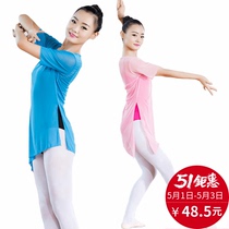  Summer new dance practice clothes Classical gauze clothes Dance clothes Female adult practice clothes Short-sleeved tops Ballet modern