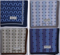 Japanese cotton mens handkerchief Mila Schon Multi-color check pattern texture is good soft and sweat-absorbing