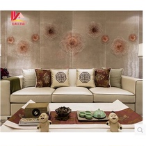 Modern wrought wrought wall decoration creative peony flower hotel living room background wall home soft decoration