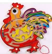 Childrens educational wooden toy development intellectual magnetic pen maze parent-child game