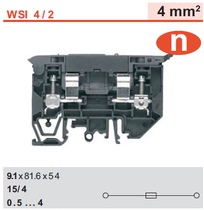 WSI 4 2 LD 140-250V Weidmüller Illuminated High Current Fuse Terminal 1880390000