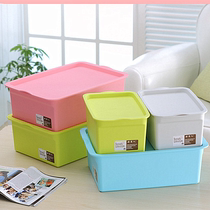 Colorful candy color thickened storage box drawer desktop finishing box covered plastic storage box cosmetics storage box