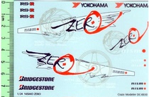 DC0030 1 24 GTR R34 Zero Yokohama Pain Car Model Modified Water Sticker