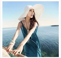 Korean fashion womens beach hat sun hat big cornice hat big edge hat straw hat can be shaped