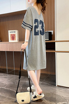 Summer clothing big code 200 catty sister short sleeve t-shirt female blouse loose gestation in a maternity dress for a long time with a dress for a dress