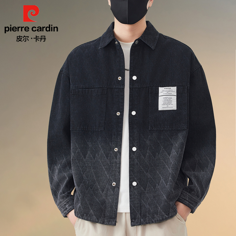 Pierre Cardin Lapel Loose-Fitting Korean Style Men's Workwear Jacket 2026 Spring and Autumn Loose Trendy Casual Coat