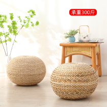 Rattan short stool round small stool creative living room tea table small sofa stool straw chiche bench seat pier for home round stool