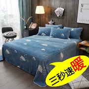 Flannel tấm đơn mùa đông sang trọng cộng với nhung dày san hô lông cừu mùa đông chăn chăn đơn