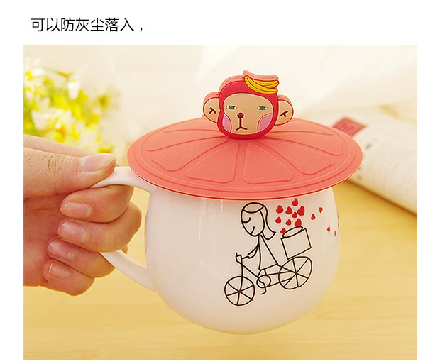 Yousiju Cartoon Food Lớp Silicone Cover Sáng tạo Leakproof Cup Cover Water Cup Cover Dust Seal bình uống nước bbox