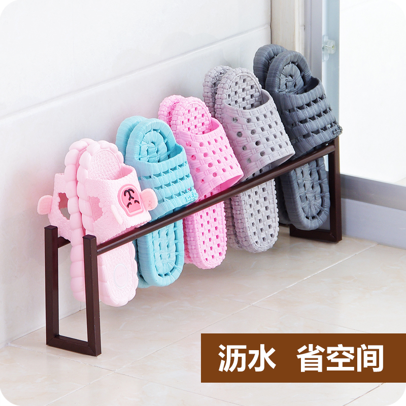 Bathroom slippers household iron collection shoes frame free punch toilet asphalt shoes collector