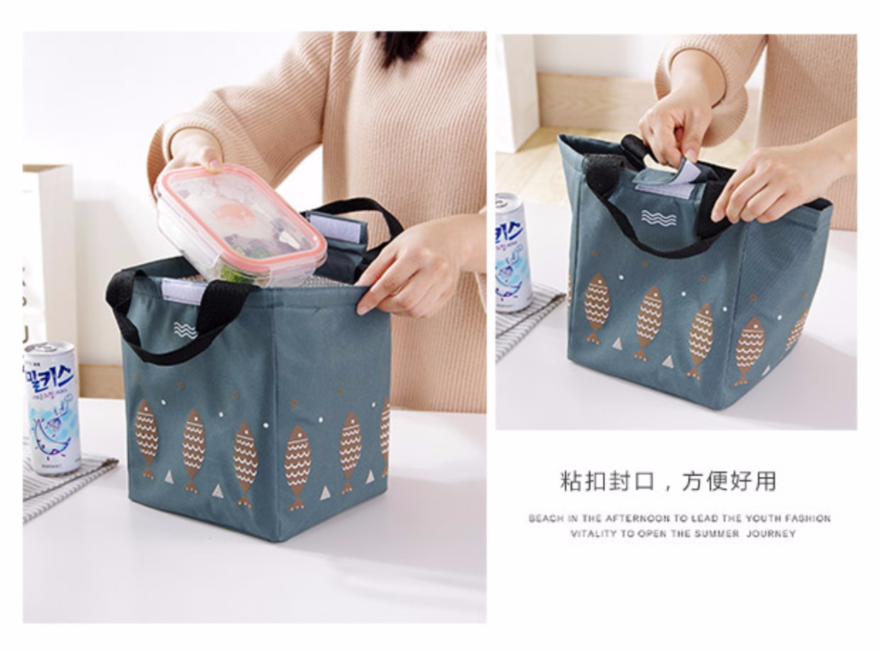 思 Túi nhôm đựng đồ ăn trưa bằng nhôm dày Phiên bản tiếng Hàn của túi đựng đồ ăn trưa tươi cách nhiệt túi đựng đồ ăn trưa của học sinh - Hộp cơm điện sưởi ấm hộp cơm điện của đức	
