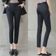 2024 Spring and Autumn Black Suit Pants for Small Women Nine-Point Straight Cigarette Pants High-waisted Eight-Point Professional Small-leg Suit Pants