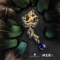MAGERIT Spain Jewelry Brand Peacock Goddess Series Tansanstone Earrings Earrings