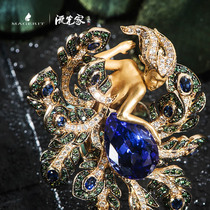 MAGERIT Spain Jewelry Brand Peacock Goddess Series Tansanstone Ring Ring
