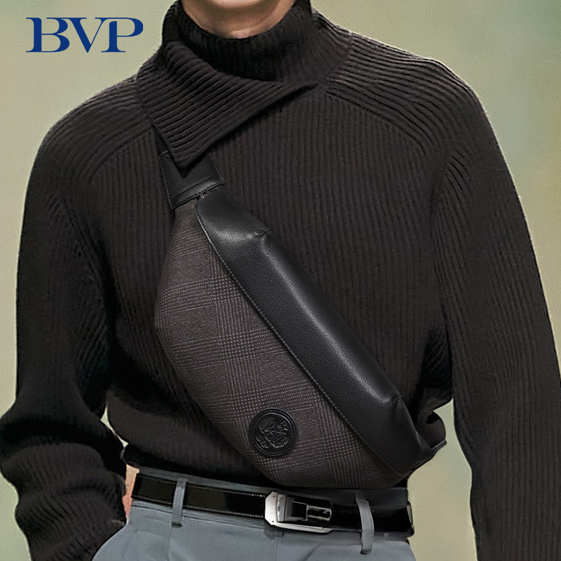 Bvp Genuine Leather Chest Bag 2026 New Casual High-End Men's Business Luxury Brand High-End Men's Crossbody Bag Bvp Genuine Leather Chest Bag 2026 New Casual High-End Men's Business Luxury Brand High-End Men's Crossbody Bag