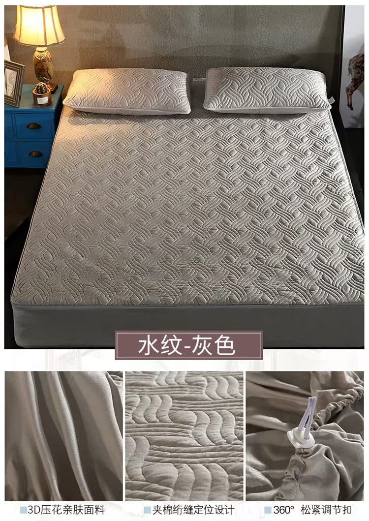 Những người yêu thích Luo Lai cotton 100% cotton bộ chăn Simmons chống trượt dày 1,8m 	ga chun trải giường 2mx2m2	