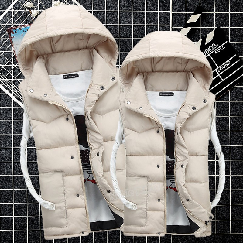 Áo vest nam mùa thu đông xuống áo vest cotton Phiên bản Hàn Quốc của chàng thanh niên mặc áo vest dày vai áo vest da nam
