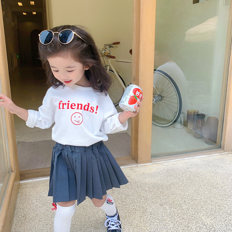 Yang Mejia Children's Clothing 2022 Autumn Clothing New Small And Medium Girl Long Sleeve T-shirt Child Tide Round Collar Loose Undershirt