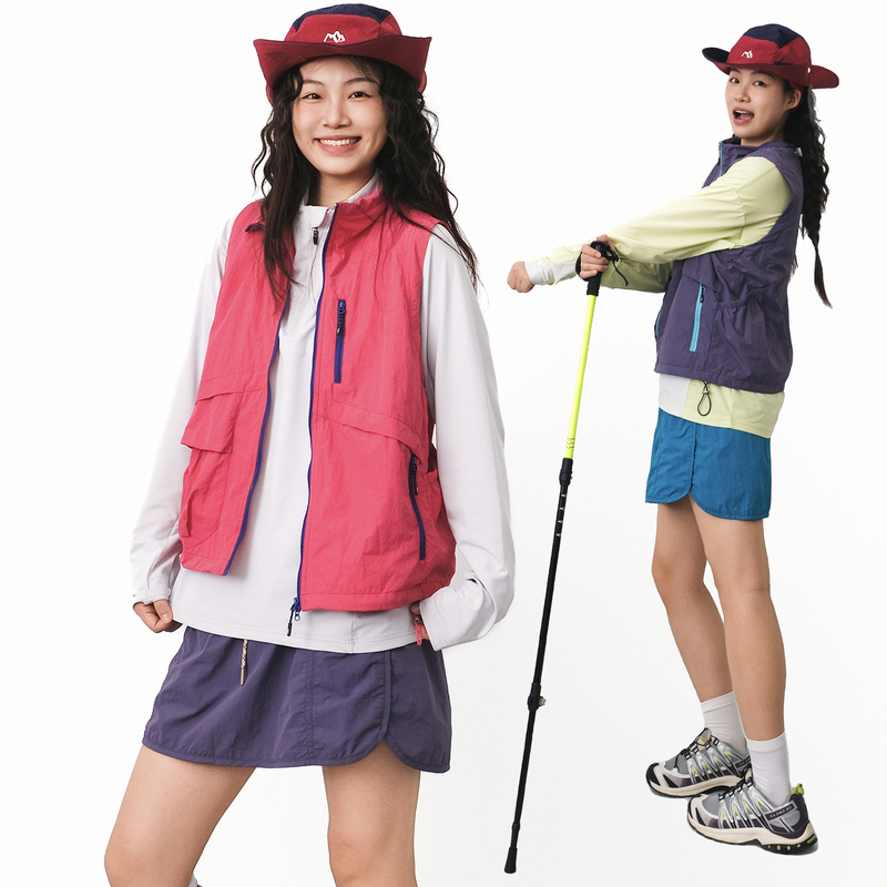 Shanyin Mountain Series Outdoor Functional Style Stand-Up Collar Vest for Men and Women, Loose Casual Sleeveless Vest, Short Jacket