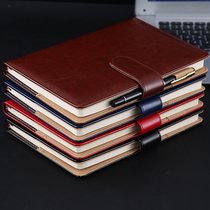 Custom notebook business leather a5 record office notebook meeting buckle leather notebook printable logo