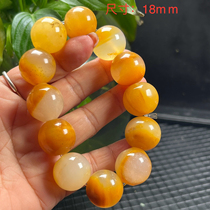 Ruihuang Cui Natural Jade Yunnan Huanglong Jade Fine Jewelry Buddha Bead Bracelet 18mm Mens Bracelet Gift