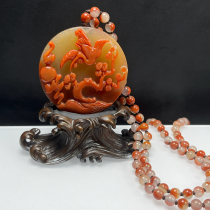 Ruihuang Cui natural jade Yunnan Huanglong Jade fine jewelry Songhe longevity pendant pretty color cleverly carved sweater chain