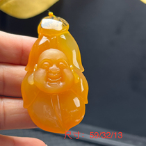 Ruihuang Cui Natural Jade Yunnan Huanglong Jade Fine Jewelry Grass Flower Buddha Pendant Great Success Sweater Chain