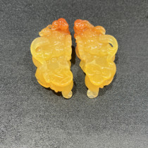 Ruihuang Cui Natural Jade Yunnan Huanglong Jade Fine Jewelry Overlord Pixiu Pendant Pair of Sweater Chain Certificate