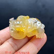 Ruihuang Cui Natural Jade Fine Jewelry Yunnan Huanglong Jade Grass Flower Overlord Pixiu Pendant Sweater Chain Certificate