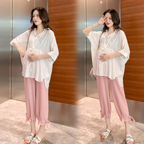 Pregnancy Woman Dress Summer Clothing Suit 2022 New One-piece Dress Summer Net Infrared Out Advanced Sensation Big Code Blouse Spring Summer Season