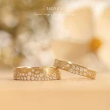 末森 Ювелирное украшение, инкрустация камня, кольцо подходит для мужчин и женщин для влюбленных, золото 750 пробы, легкий роскошный стиль, делается под заказ