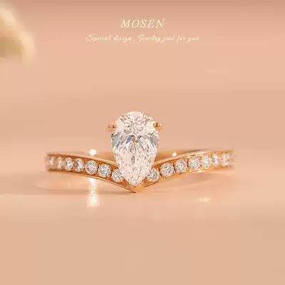 At the end of the Sen mosen ren yu lei diamond ring jie tuo 18K jin xiang qian Diamond Ring 1 karat 50 empty Torr customization