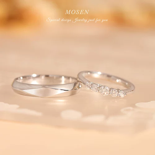 末森 Ювелирное украшение, инкрустация камня, кольцо подходит для мужчин и женщин для влюбленных, золото 750 пробы, легкий роскошный стиль, делается под заказ