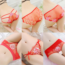 6-pack 2021 Year of Life Year of the Ox panties female lace sex passion incognito transparent wedding briefs