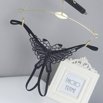 Panty female lace Japanese girl cute sexy transparent hot one line European and American transparent can be inserted into thong