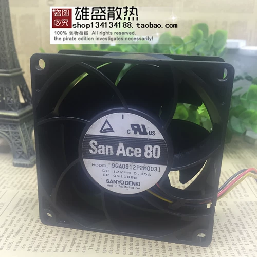 三洋 8 см 8032 12 В 0,35А четырехпроводной вентилятор охлаждения 9GA0812P2M0031
