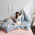 ins gió đỏ ròng bông rửa denim bông trải giường chăn bông Bắc Âu giường đôi đơn giản - Bộ đồ giường bốn mảnh chăn ga Bộ đồ giường bốn mảnh