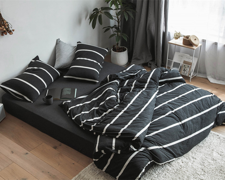 Tianzhu in bông denim bông bông gió ròng đỏ đơn giản thường áp dụng khăn trải giường DN giường - Bộ đồ giường bốn mảnh chăn ga gối forever