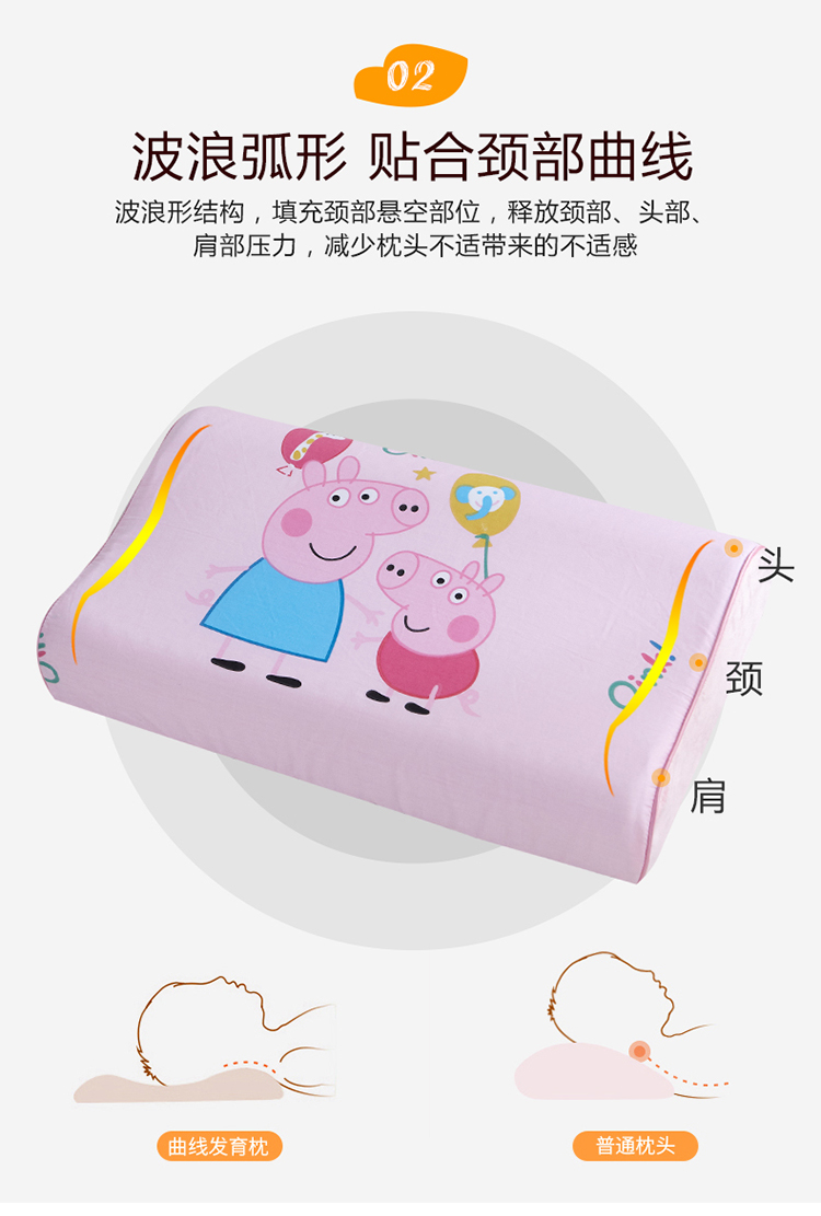 Phim hoạt hình trẻ em gối cao su 30x50x7 / 9cm Gối cao su Thái Lan 27x44x6 / 6cm Gối nhớ bé - Gối trường hợp gối lock&lock