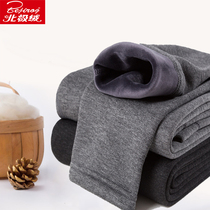 Arctic velvet autumn and winter mens velvet thickened warm pants Elastic knee pads wool pants Youth slim thin section base autumn pants