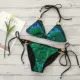 Châu Âu và Mỹ ánh sáng tam giác bikini sang trọng làm bằng tay sequin khoe bikini ba điểm gợi cảm bikini nữ gợi cảm - Bộ đồ bơi hai mảnh