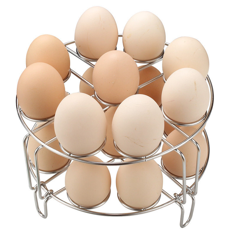 9 hole 304 stainless steel thick high feet double layer steamed egg rack pressure cooker bracket rice cooker steamer insulation rack