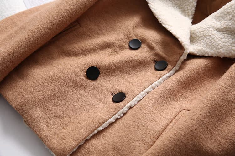Mùa thu mới đầu máy quạt trắng áo lông cừu của phụ nữ áo choàng lông ngắn 20012542 áo khoác burberry nữ