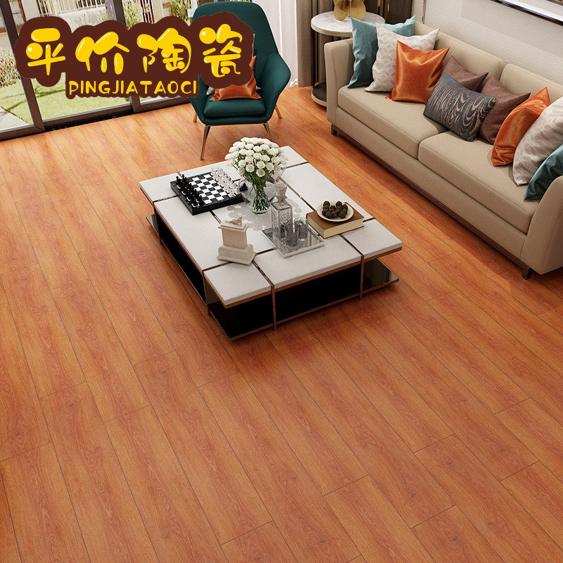 Bedroom Imitation Solid Wood Flooring Brick 200x1000 Through Body Wood Grain Tiles Guest Dining Room Book House Imitation Wood Grain Anti-Slip Floor Tiles