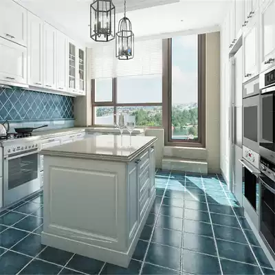 Blue Plaid wall tiles cosmetic room tiles 300X300 kitchen non-slip floor tiles wear-resistant balcony floor climbing tiles