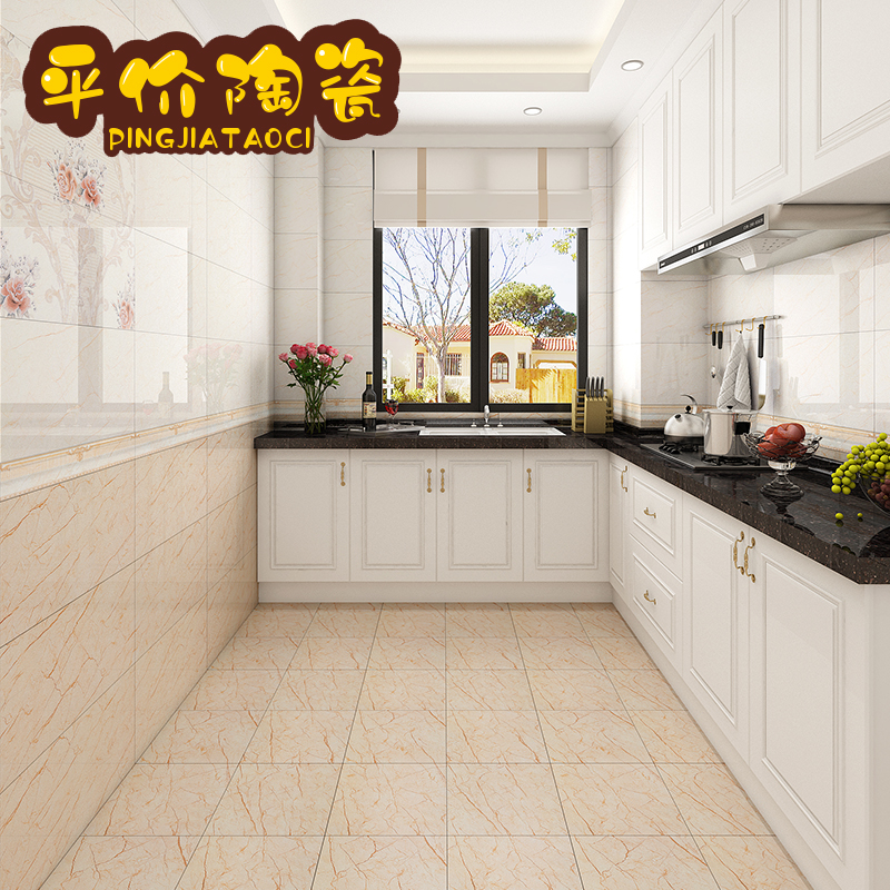 Kitchen Makeup Room Warm Color Ensemble Wall Brick 300x600 Modern Chinese Kitchen Guard Balcony anti-slip floor tiles 300x300
