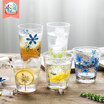 网红玻璃杯ins喝水透明水杯家用创意茶杯少女