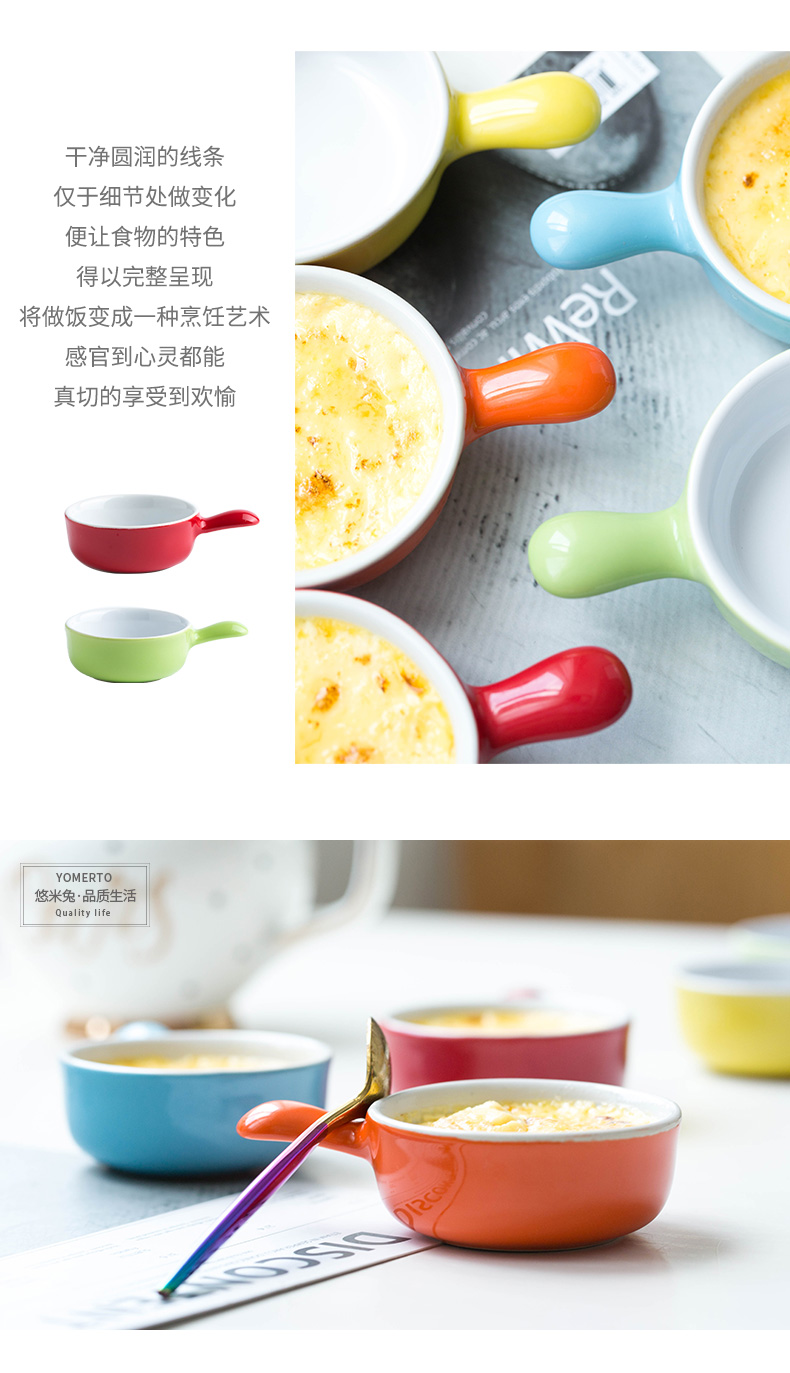 Dụng cụ làm bánh bằng gốm khuôn bánh nướng lò vi sóng mini risotto món hấp nhỏ trứng hấp lò nướng khay nướng - Tự làm khuôn nướng khuôn làm kem