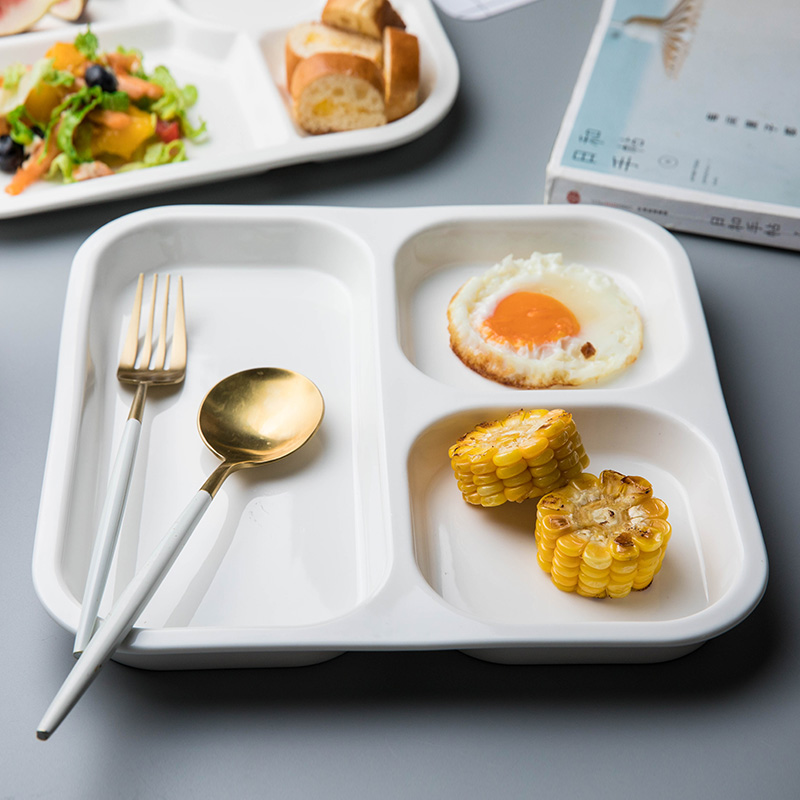 Yomerto ceramic tableware frame plate white children creative plate hot dish plate household FanPan particulary if plate