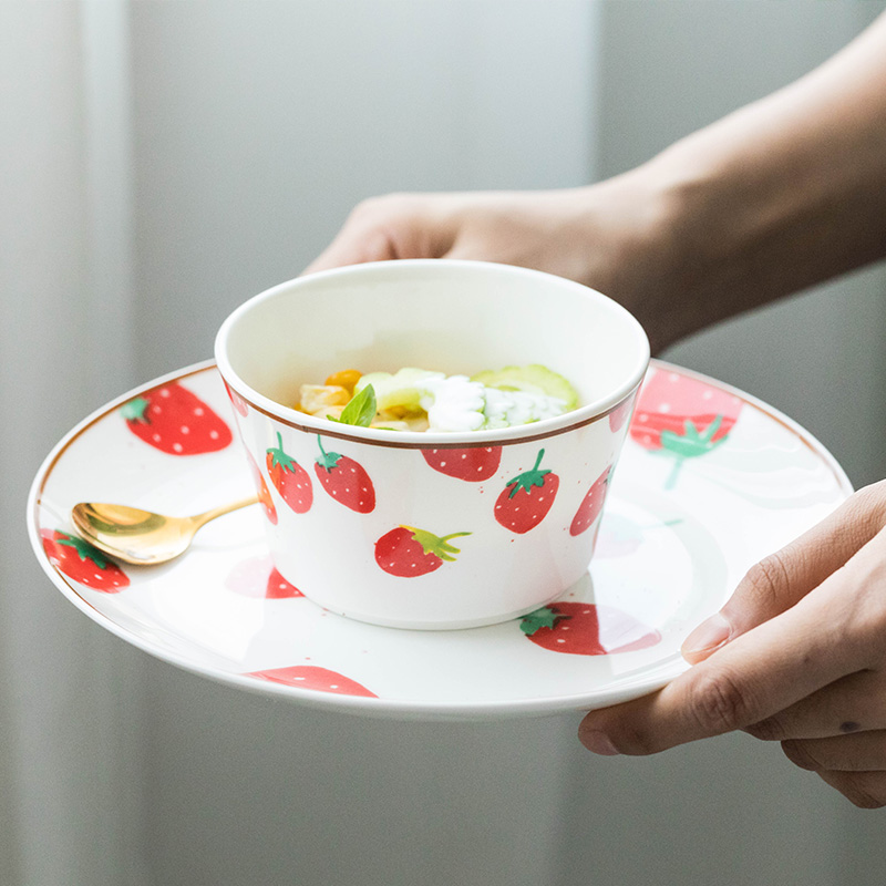 Use of household web celebrity ins lovely creative children ceramic one girl food plate to use individual bowls